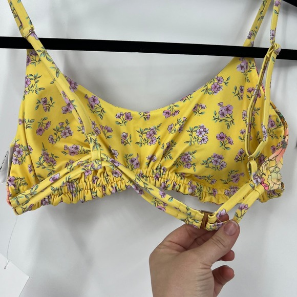California Sunshine Yellow Daisy Floral Bikini Reversible Bikini NEW Women XL - Picture 3 of 10